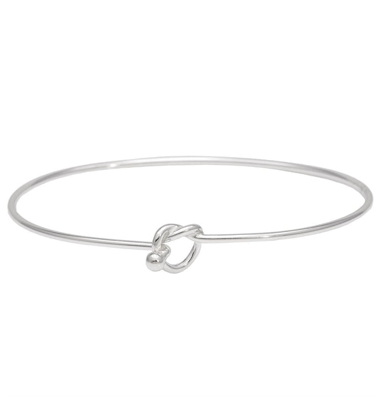 Agnese – Bracciale Sottile Argento Sterling Nodo d'Amore con Gancio
