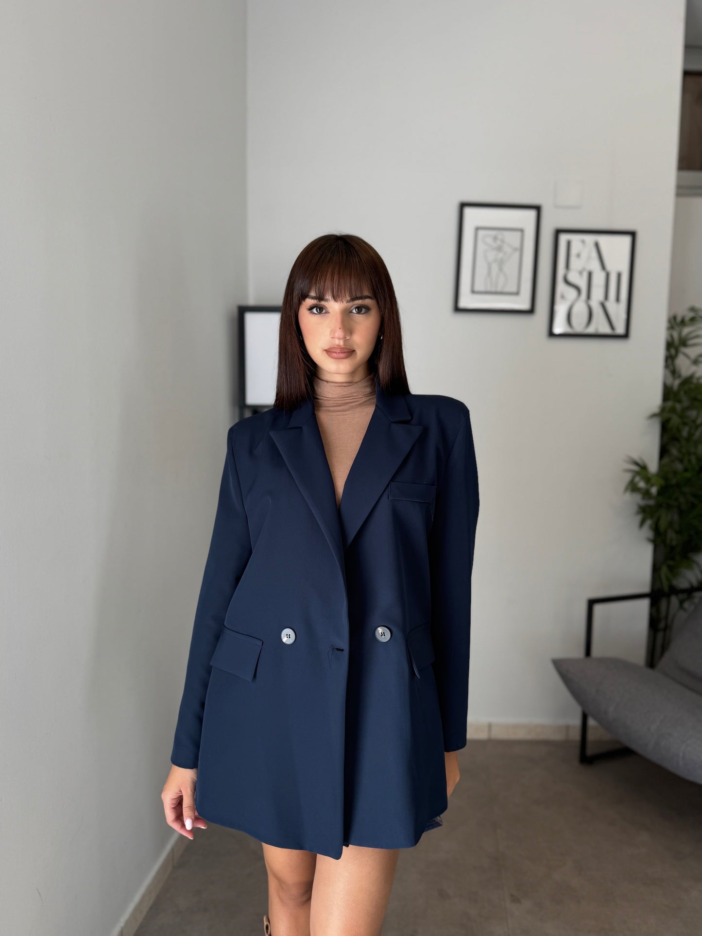 Tesaria - Blazer Straight Over Donna Elegante Moderno
