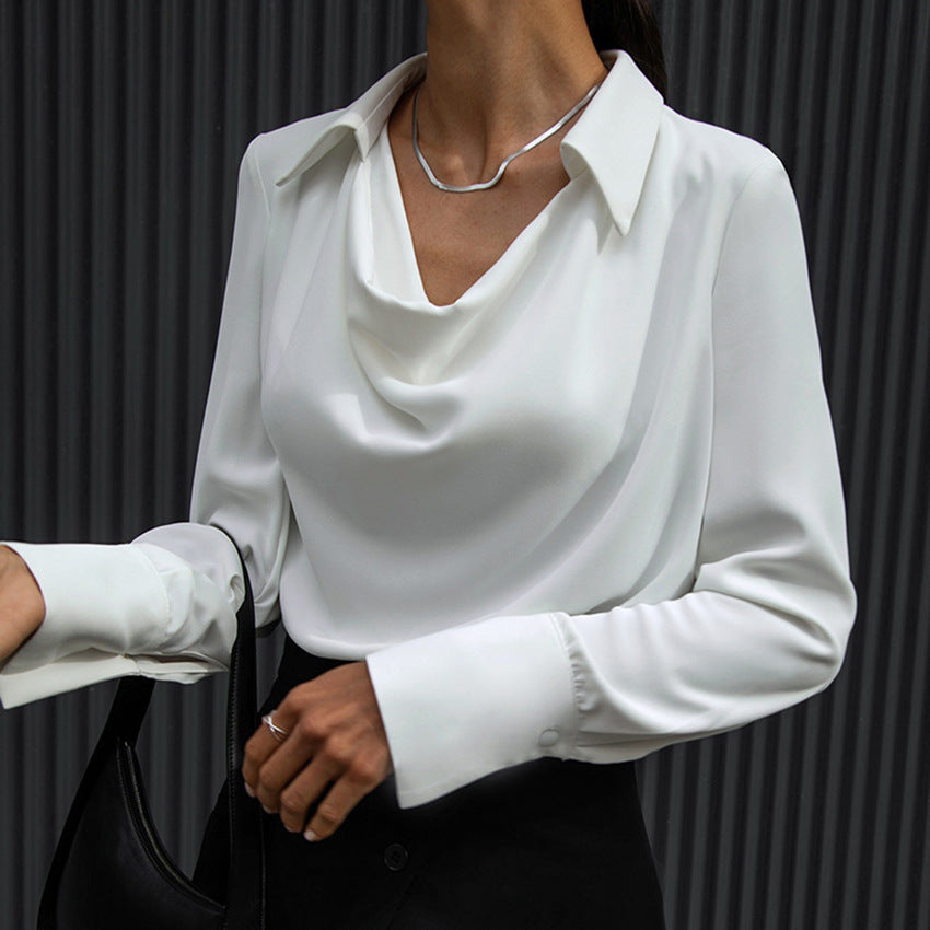 Enrica – Camicia Con Collo Drappeggiato E Taglio Irregolare