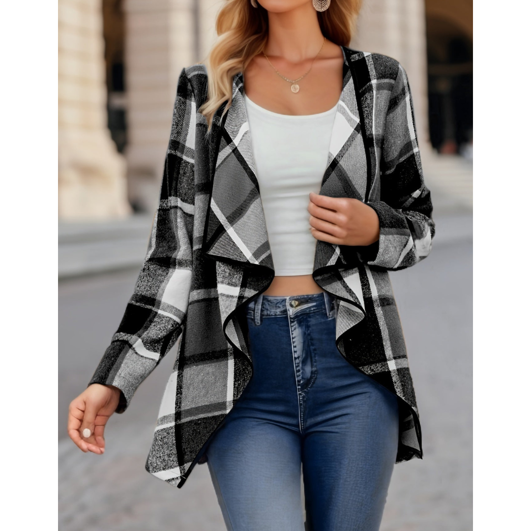 Iris - Blazer Autunnale a Quadri Elegante