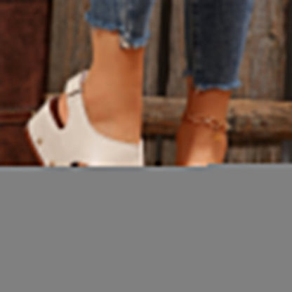 Rubina – Sandali Platform con Punta Aperta Donna Bianco Sporco