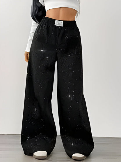 Felicita – Pantaloni Casual Con Fantasia Galassia E Gamba Larga
