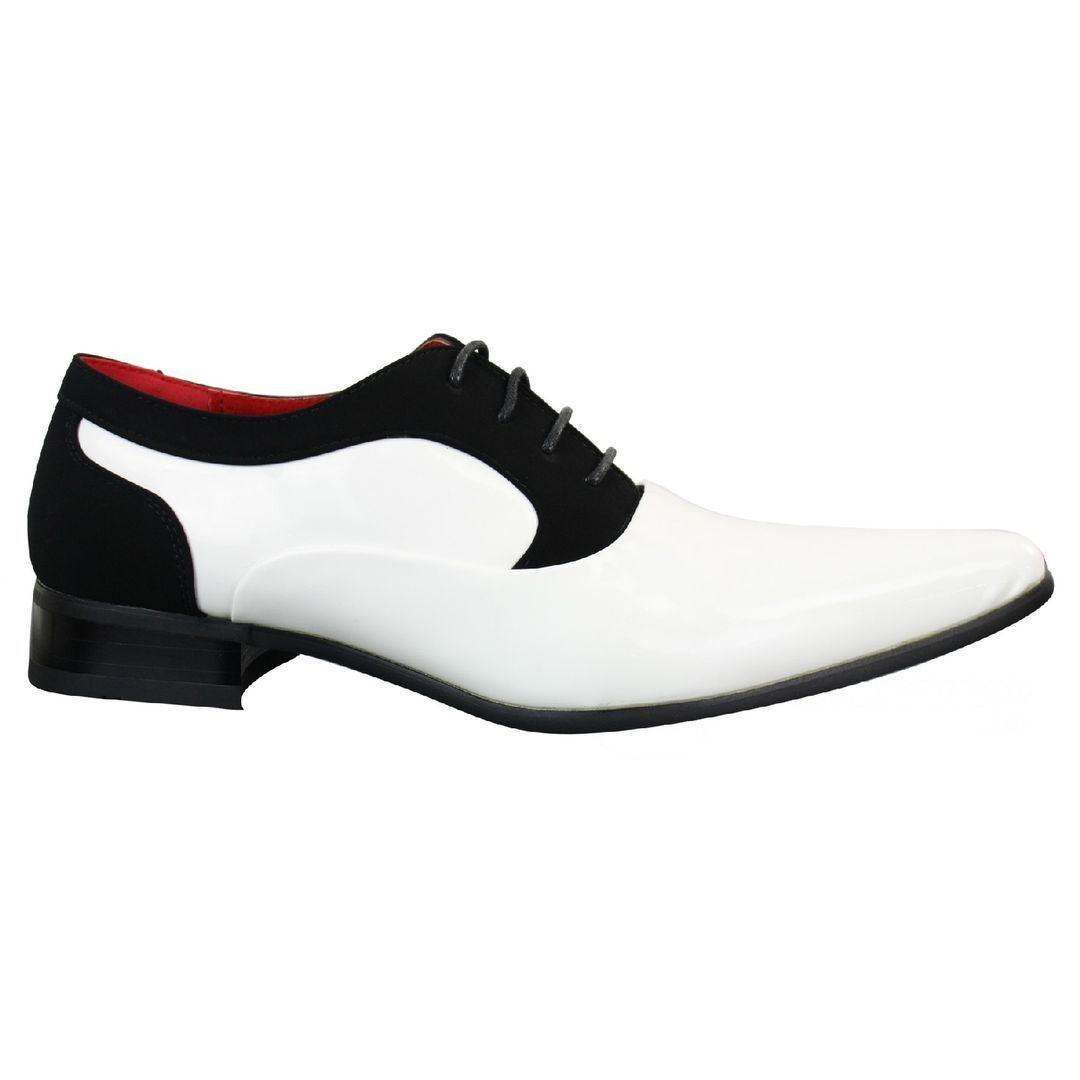 Marcello – Scarpe Uomo Vernice e Camoscio Lucido con Lacci Design Italiano