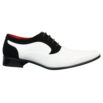 Marcello – Scarpe Uomo Vernice e Camoscio Lucido con Lacci Design Italiano