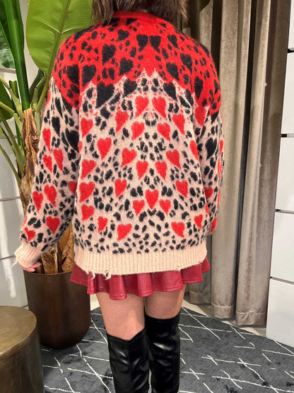 Jorja - Maglione Donna Fantasia Leopardata Trendy