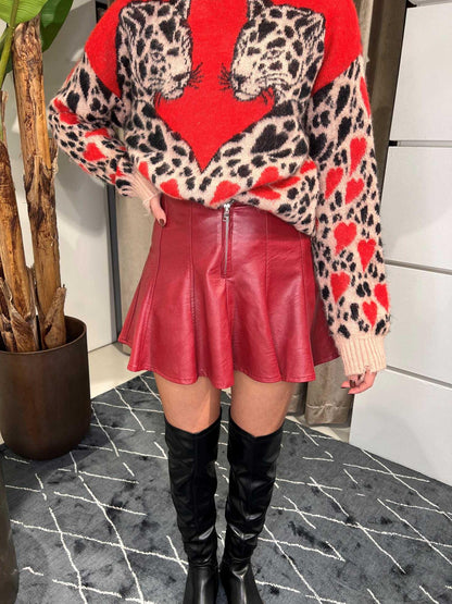 Jorja - Maglione Donna Fantasia Leopardata Trendy