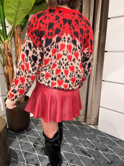 Jorja - Maglione Donna Fantasia Leopardata Trendy