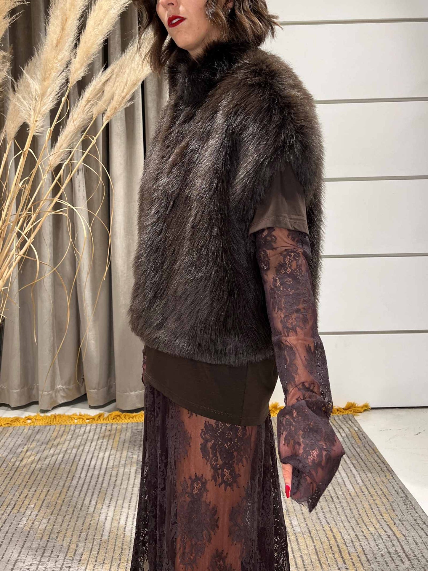 Johanna - Gilet Donna Smanicato Moro Elegante