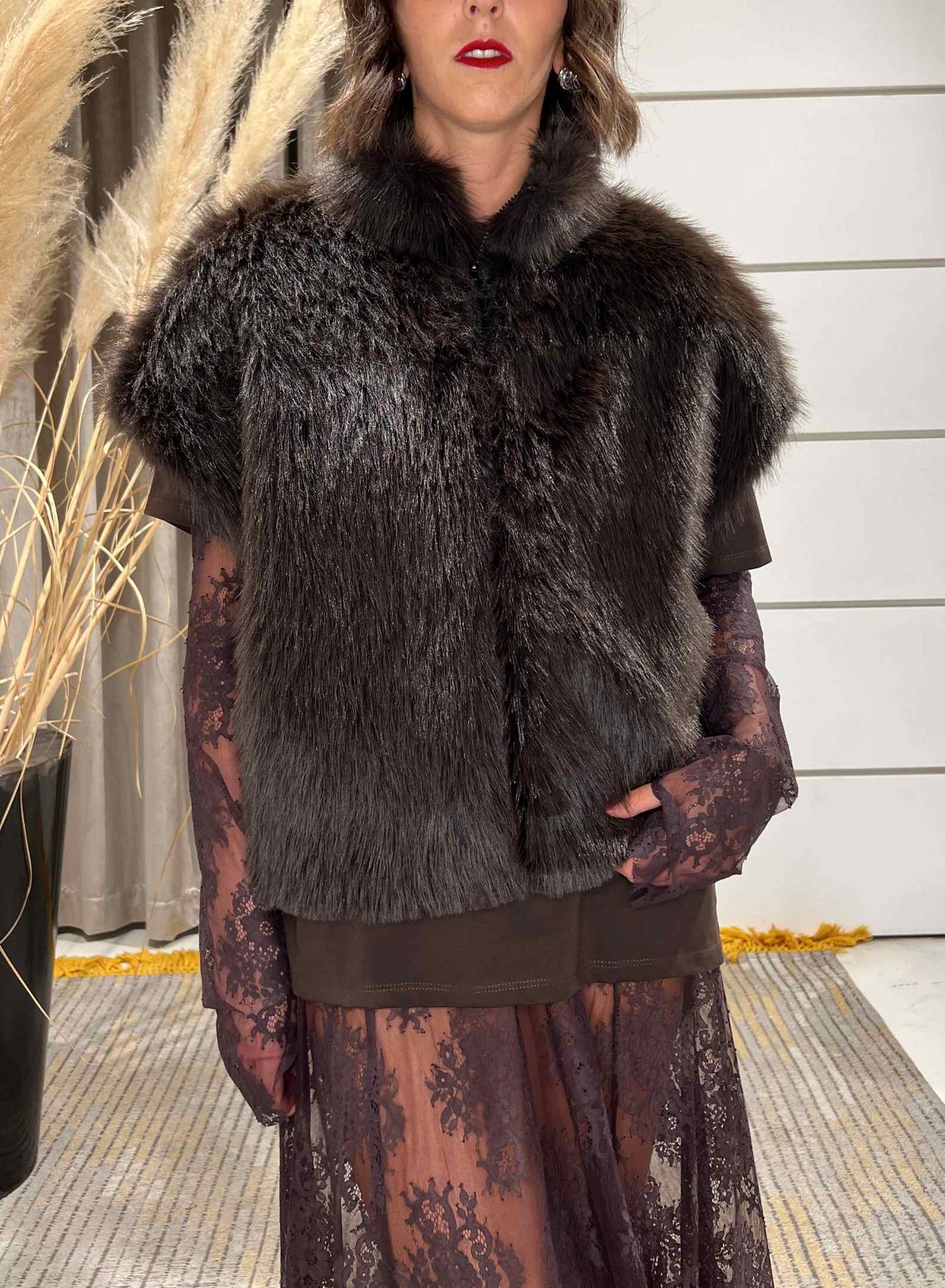 Johanna - Gilet Donna Smanicato Moro Elegante