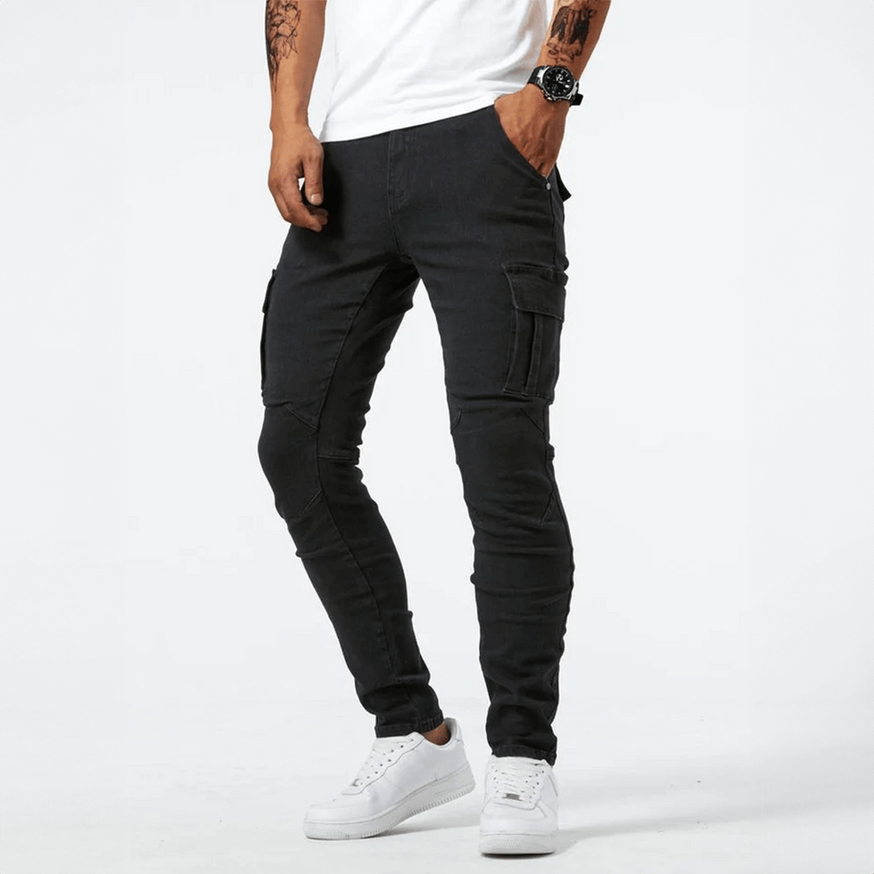 Jacinto - Jeans Cargo Denim Uomo Contemporaneo