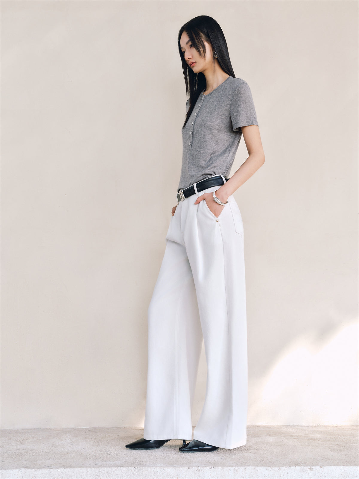 Irene - Pantaloni Donna Vita Alta Eleganti