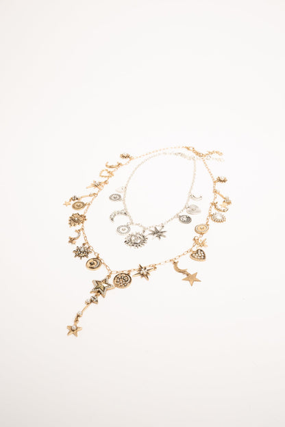Ornella – Set Di Due Collane Coordinate Con Simboli Astrali