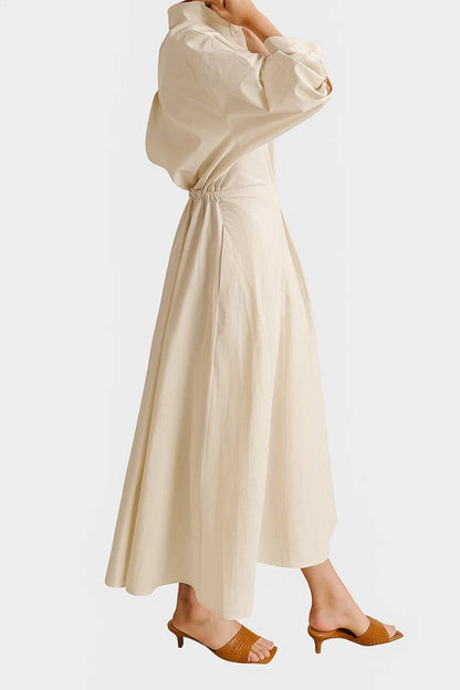 Greta - Abito Chemisier Ampio con Maniche a Tre Quarti