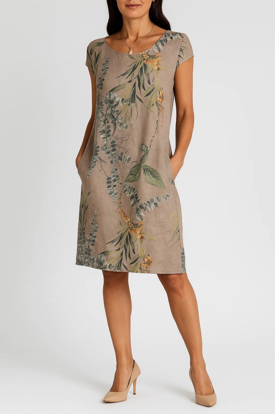 Paloma – Abito Estivo Con Stampa Floreale Tropicale E Tasche Laterali
