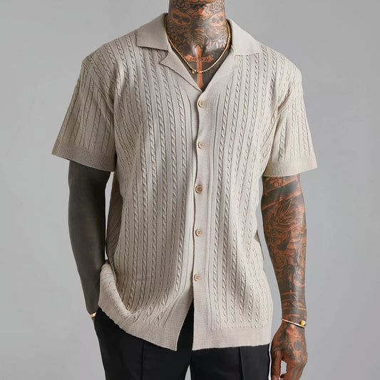 Huberto - Camicia Casual Strutturata Uomo Estate