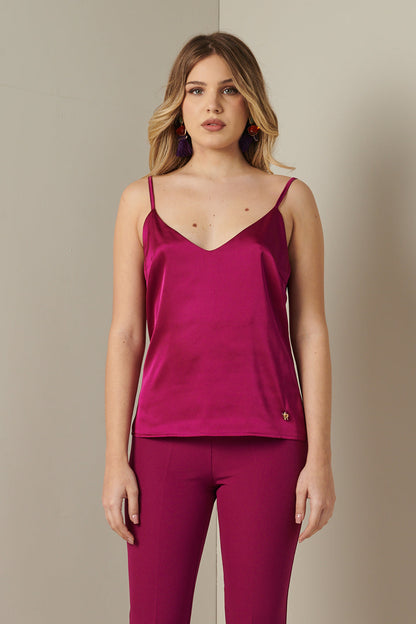 Quinara - Top Raso Donna Elegante Sensuale Moderno Luminoso
