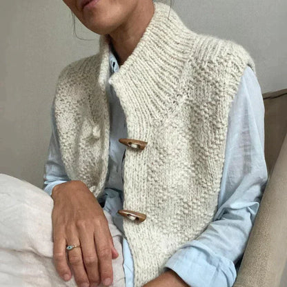Ada - Cardigan elegante in lana con bottoni Beige