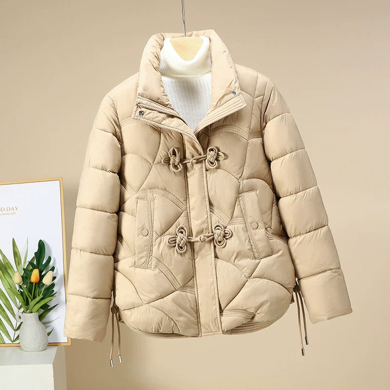 Alberta - Giacca Donna Invernale Elegante e Calda Cachi