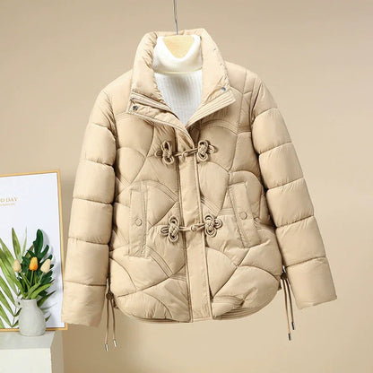 Alberta - Giacca Donna Invernale Elegante e Calda Cachi