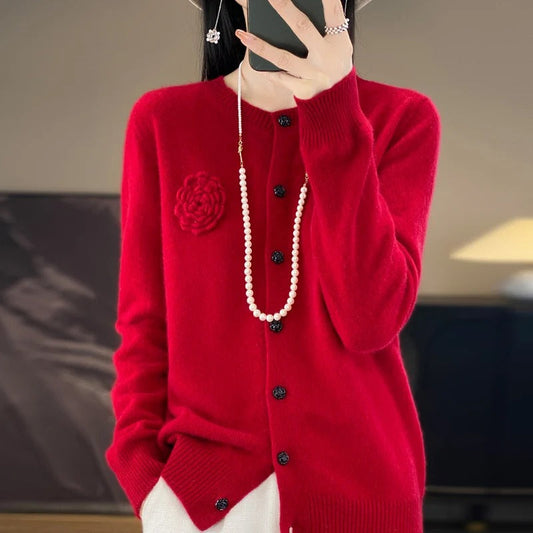 Alberta – Maglione in Cashmere Elegante da Donna Rosso