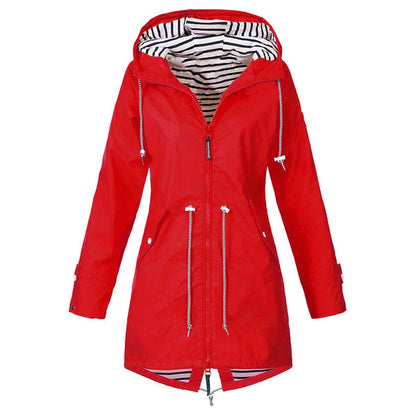 Alessia – Giacca Impermeabile Leggera da Donna Outdoor Rosso