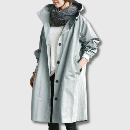 Amelia – Trench Coat Oversize Elegante da Donna Verde