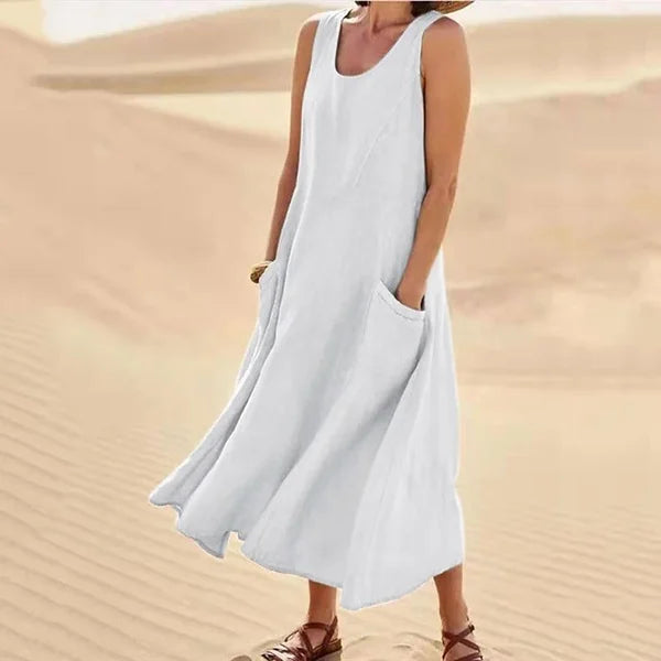 Anastasia - Abito in lino Bianco