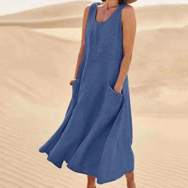 Anastasia - Abito in lino Blu