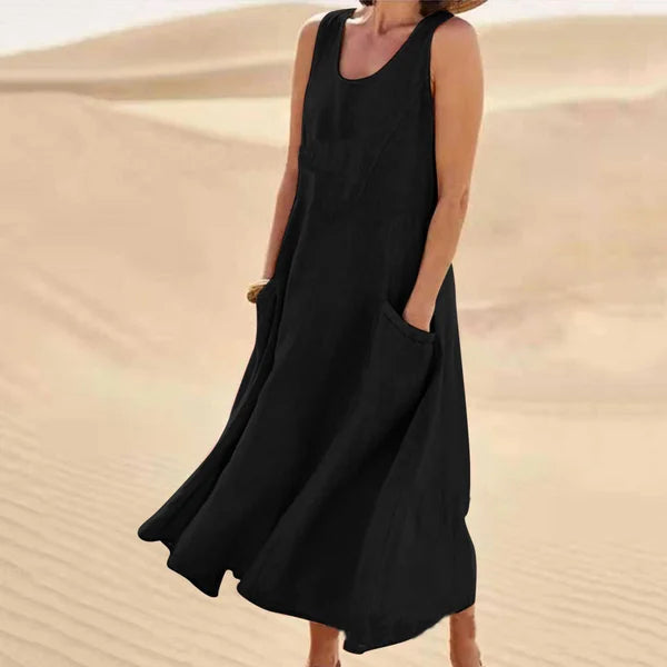 Anastasia - Abito in lino Nero
