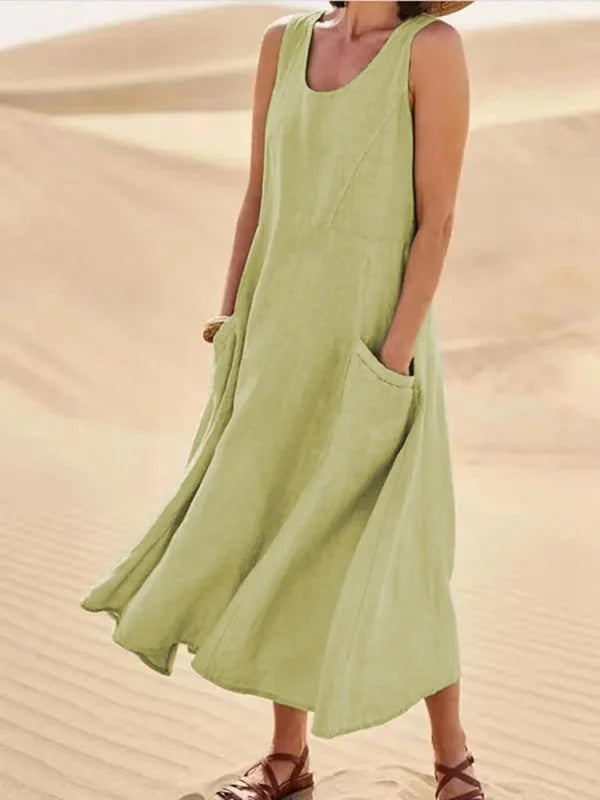 Anastasia - Abito in lino Vert