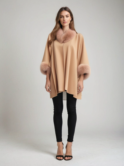 Angelica – Cappotto Larga Lana Donna Elegante Marrone