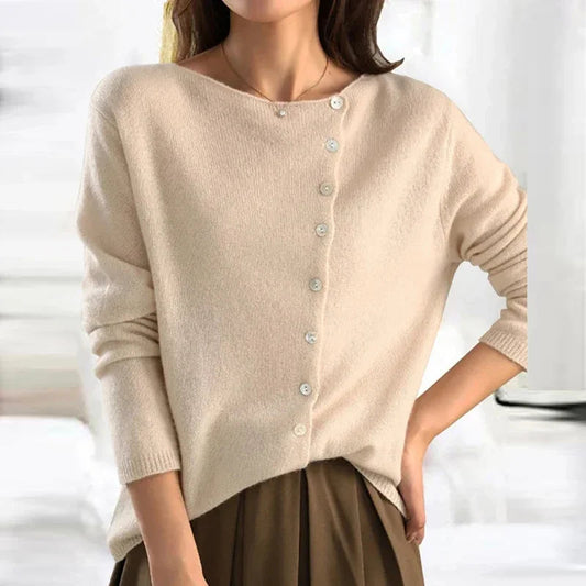 Anila – Maglia Elegante da Donna a Maniche Lunghe Crema