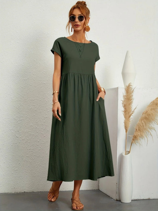 Anita - Abito casual in lino Verde