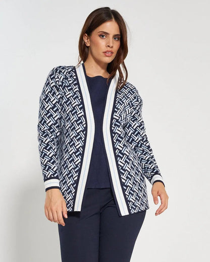Anita - Cardigan elegante BLUE NAVY in maglia morbida