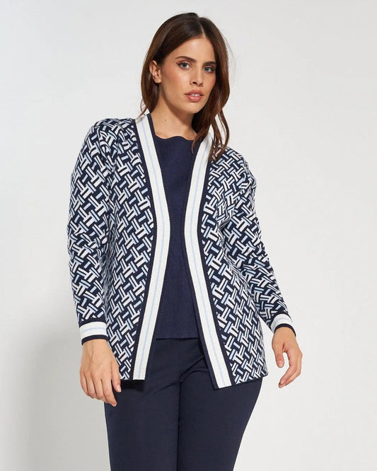 Anita - Cardigan elegante BLUE NAVY in maglia morbida