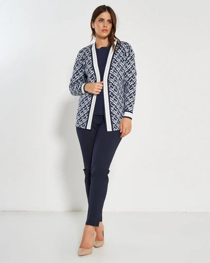 Anita - Cardigan elegante BLUE NAVY in maglia morbida