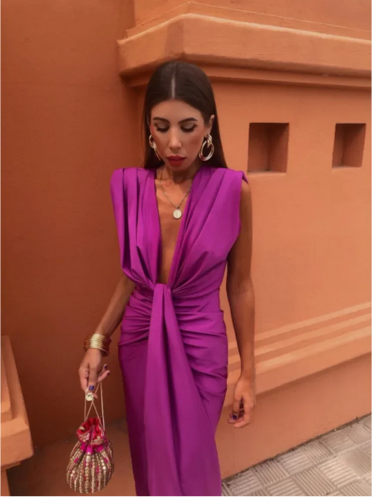 Anna - Abito da festa elegante Viola