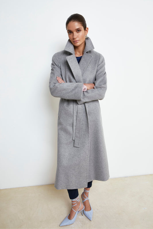 Annalisa - Cappotto lungo in lana e cashmere PEARL