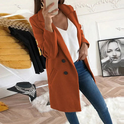 Antonella - Cappotto classico elegante da donna Arancione scuro
