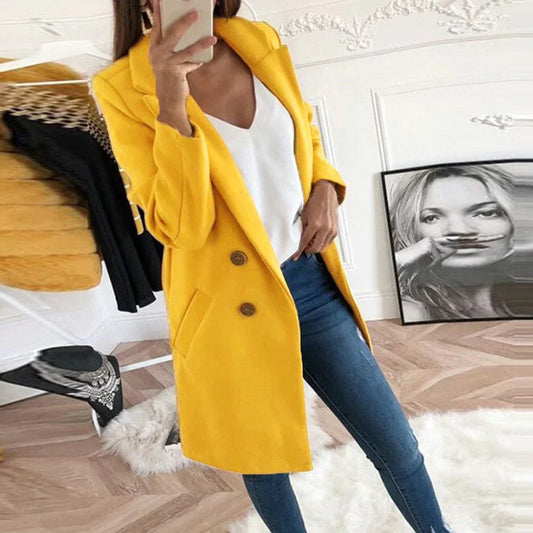 Antonella - Cappotto classico elegante da donna Giallo