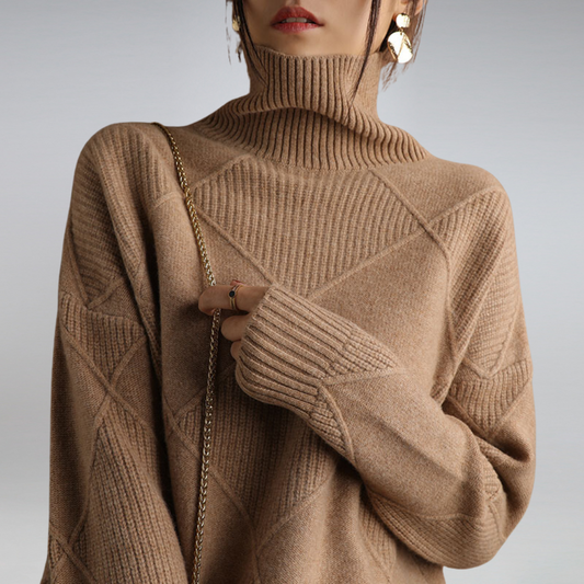 Arcangela - Maglione dolcevita in cashmere da donna Marrone