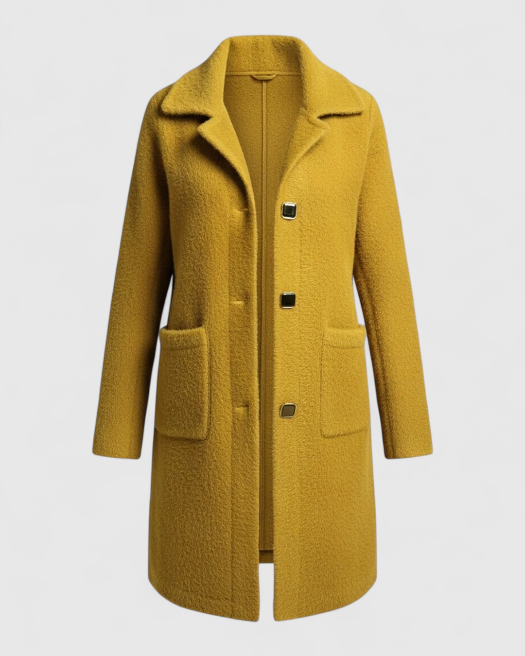 Arianna - Cappotto Donna in Misto Lana Elegante Giallo
