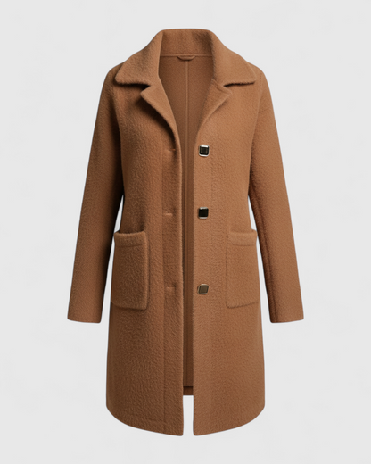 Arianna - Cappotto Donna in Misto Lana Elegante Khaki