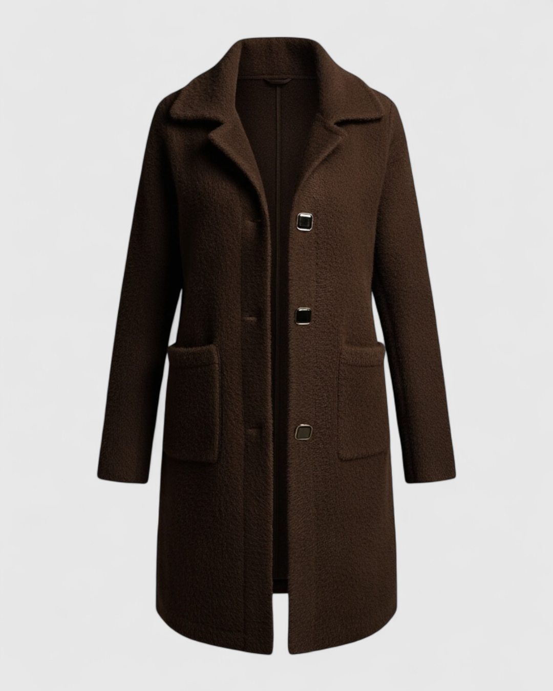 Arianna - Cappotto Donna in Misto Lana Elegante Marrone