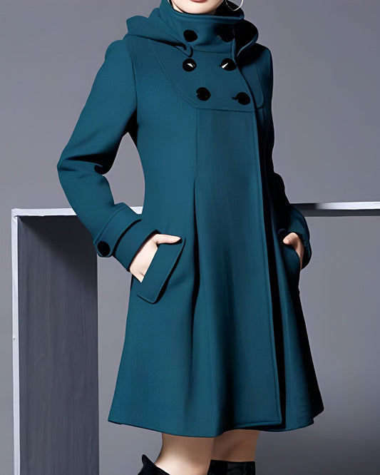 Assunta - Giacca donna elegante con tasche laterali Verde scuro