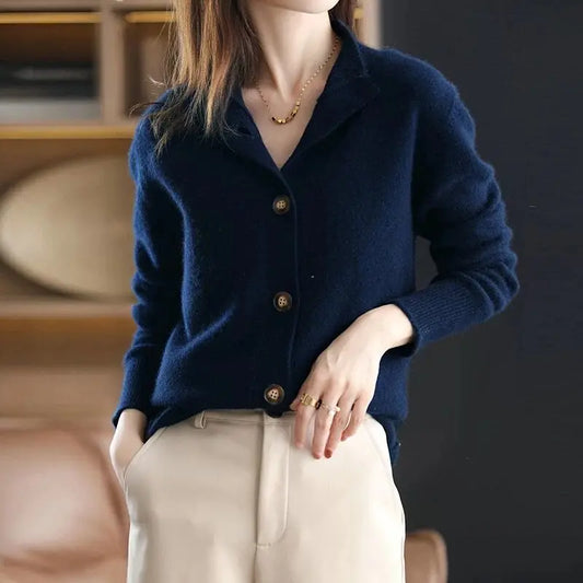 Avellina - Cardigan elegante da donna Blu marino