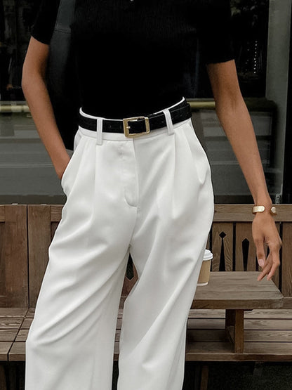 Gemma - Pantaloni Donna Gamba Larga Eleganti