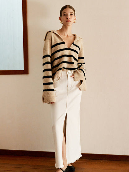 Giada - Maglione Oversize a Righe Casual