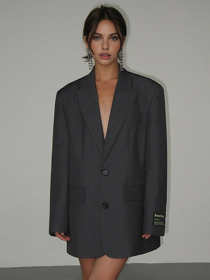 Isabella - Blazer Oversize Donna con Revers Dentellato