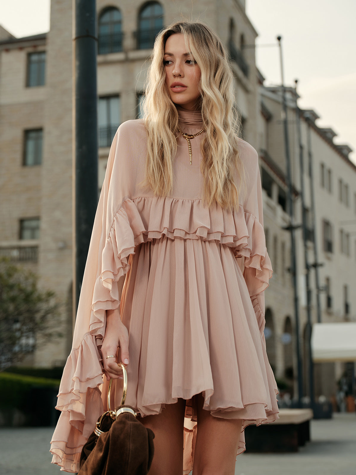 Fabiana - Abito Donna Elegante Volant Raffinato